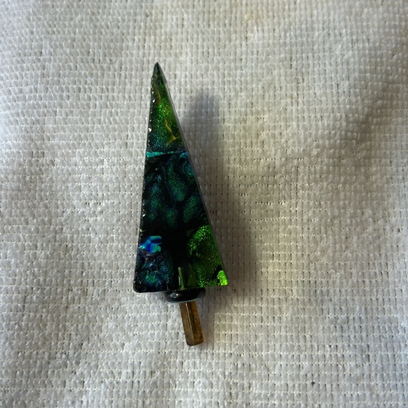 Jewelry - Handmade Dichroic Glass Tree Pin/Brooch by Geddes Stuido